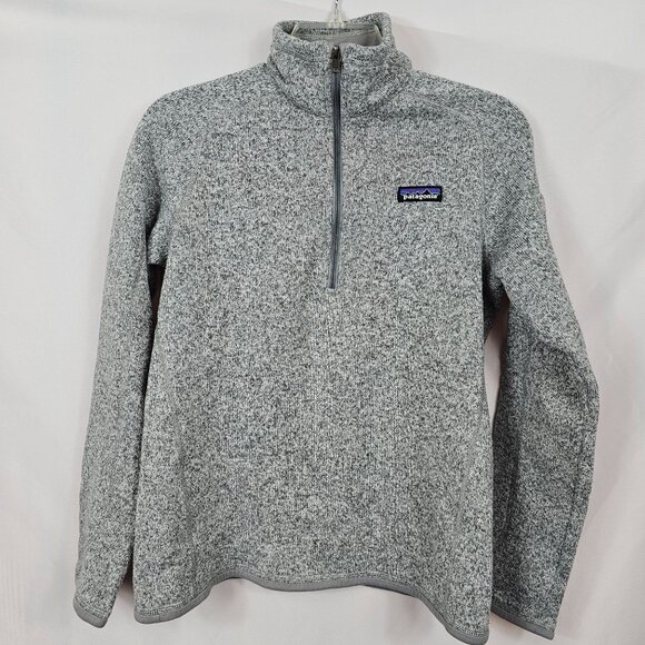 Patagonia Womens Better Sweater M 1/4 Zip Fleece Pullover Sweater Gray Cozy Warm - Picture 6 of 16